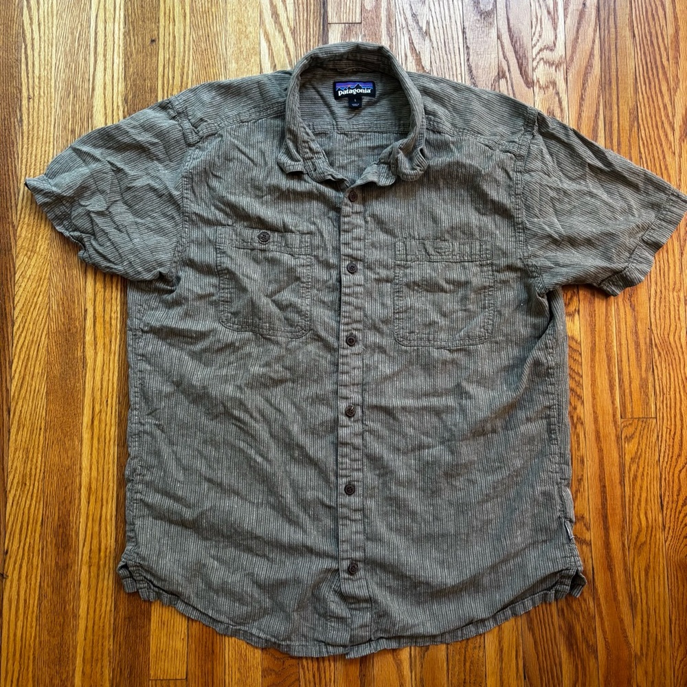 Patagonia Olive Striped Shirt